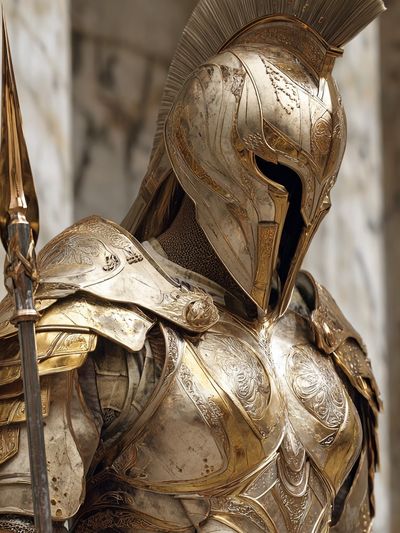 Golden Spartan Warrior — Fine Art Print. poster print
