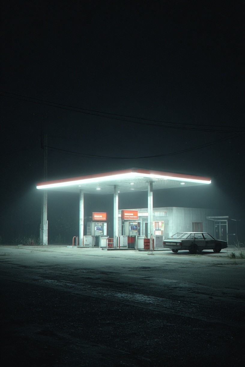 Abandoned Gas Station — Photography Print. poster detail