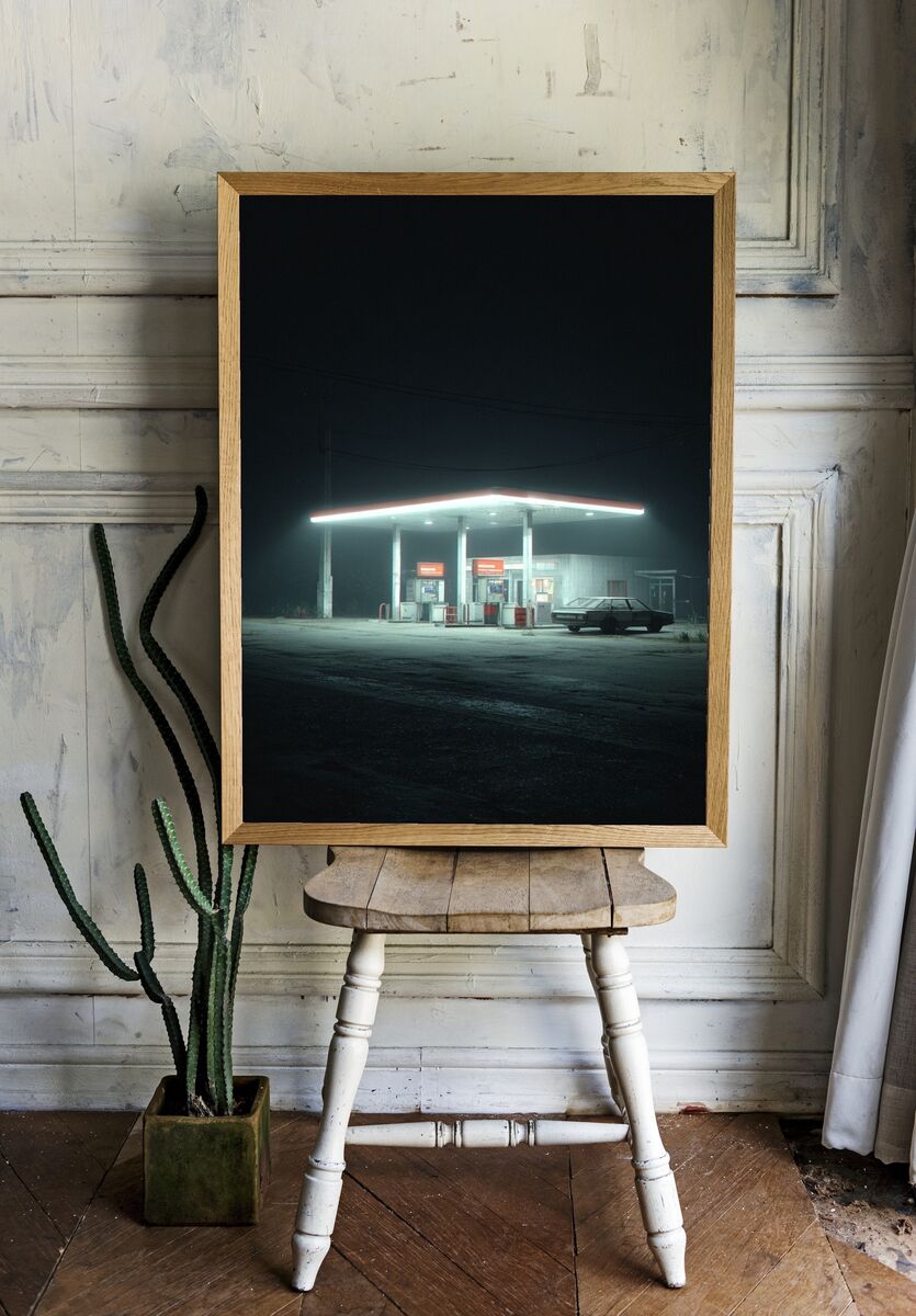 Abandoned Gas Station — Photography Print. — room view 1
