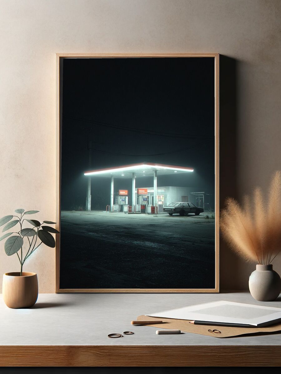 Abandoned Gas Station — Photography Print. — room view 2