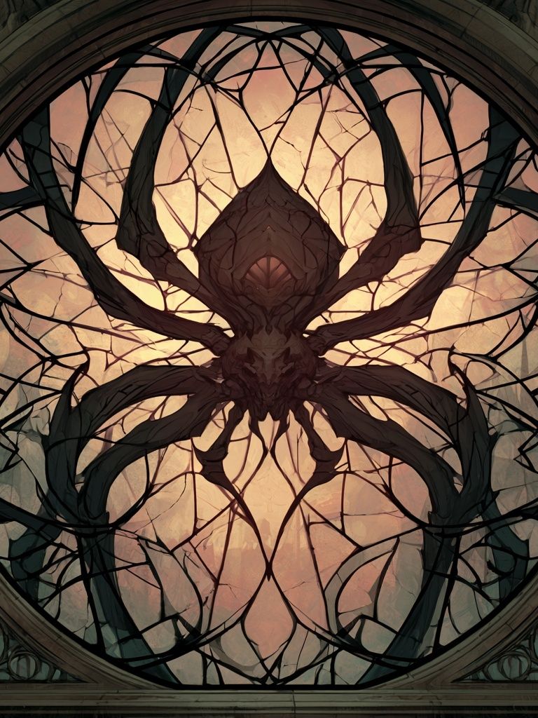Gothic Spider Stained Glass Poster. poster — illustration art
