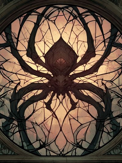 Gothic Spider Stained Glass Poster. poster