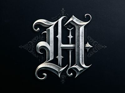 Gothic Monogram Typography Poster. poster