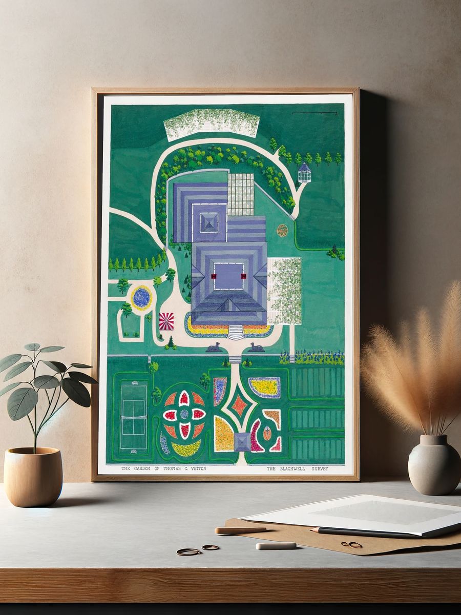 The Garden of Thomas C. Veitch — Vintage Print. — room view 2