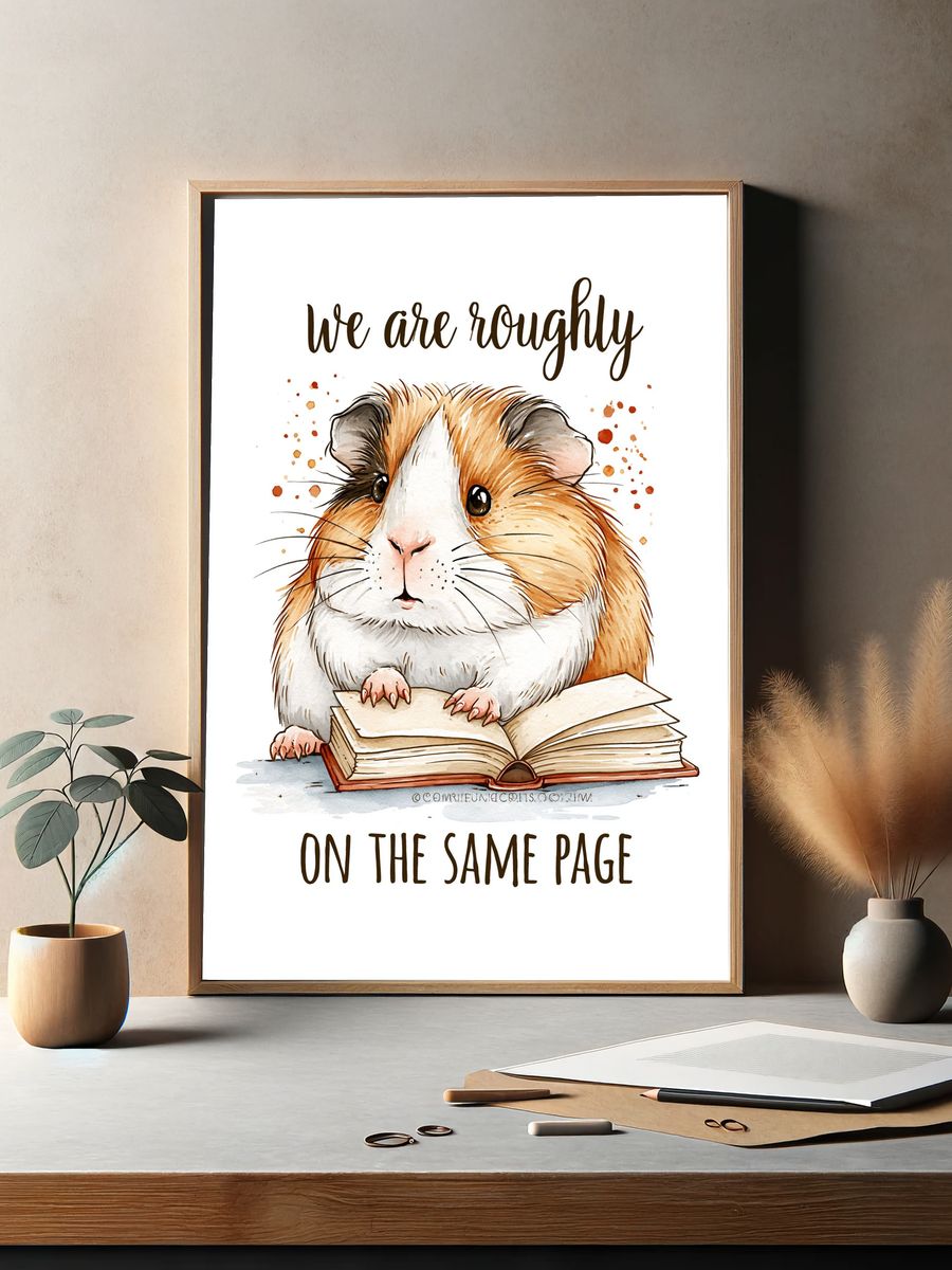 Guinea Pig Quote Typography Poster. — room view 2