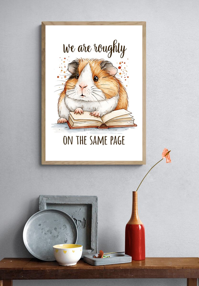 Guinea Pig Quote Typography Poster. — room view 3