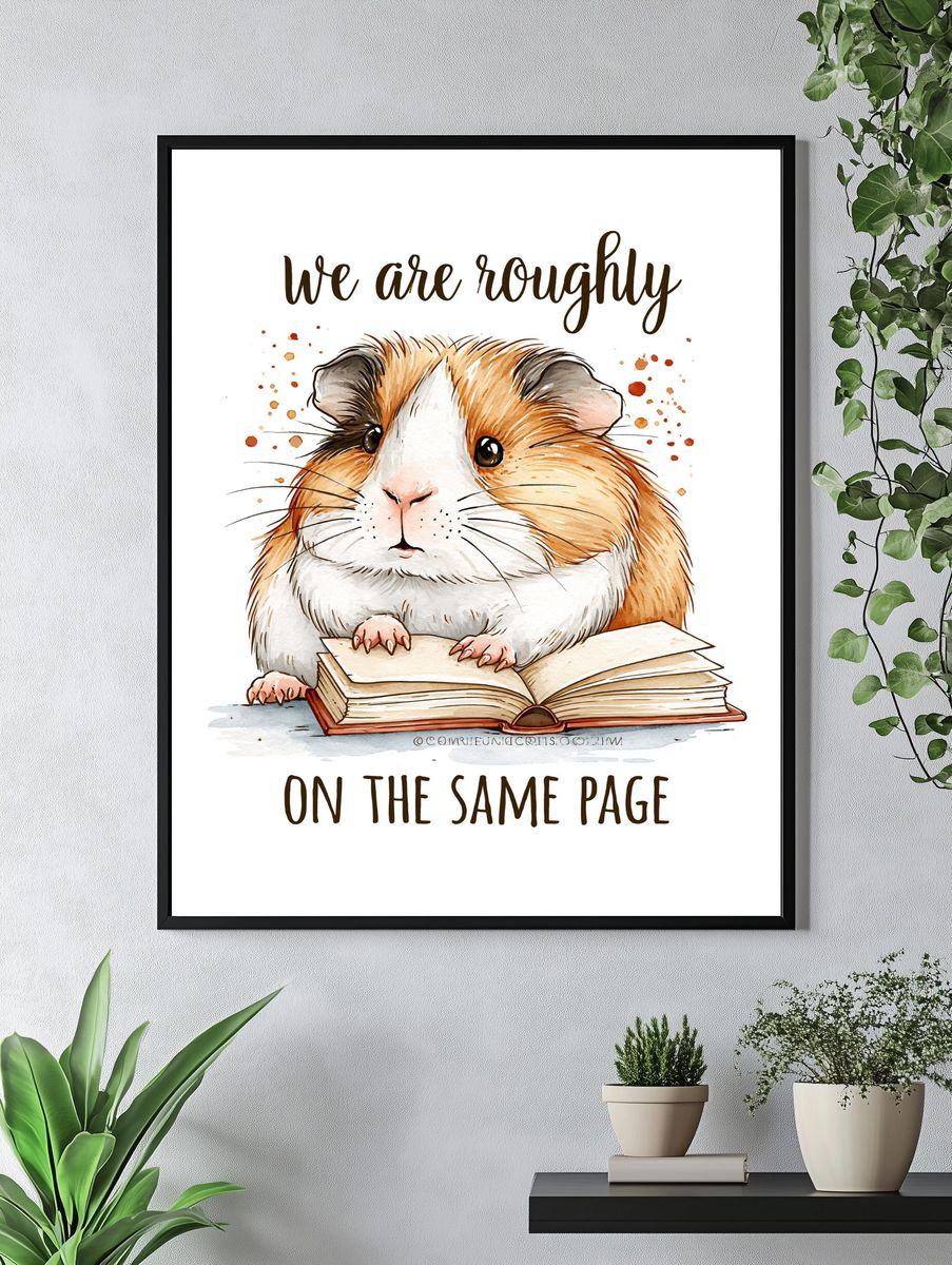 Guinea Pig Quote Typography Poster. — room view 4