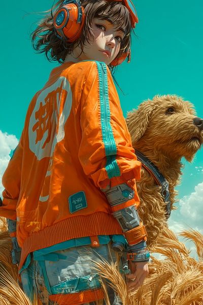 Girl with Dog
