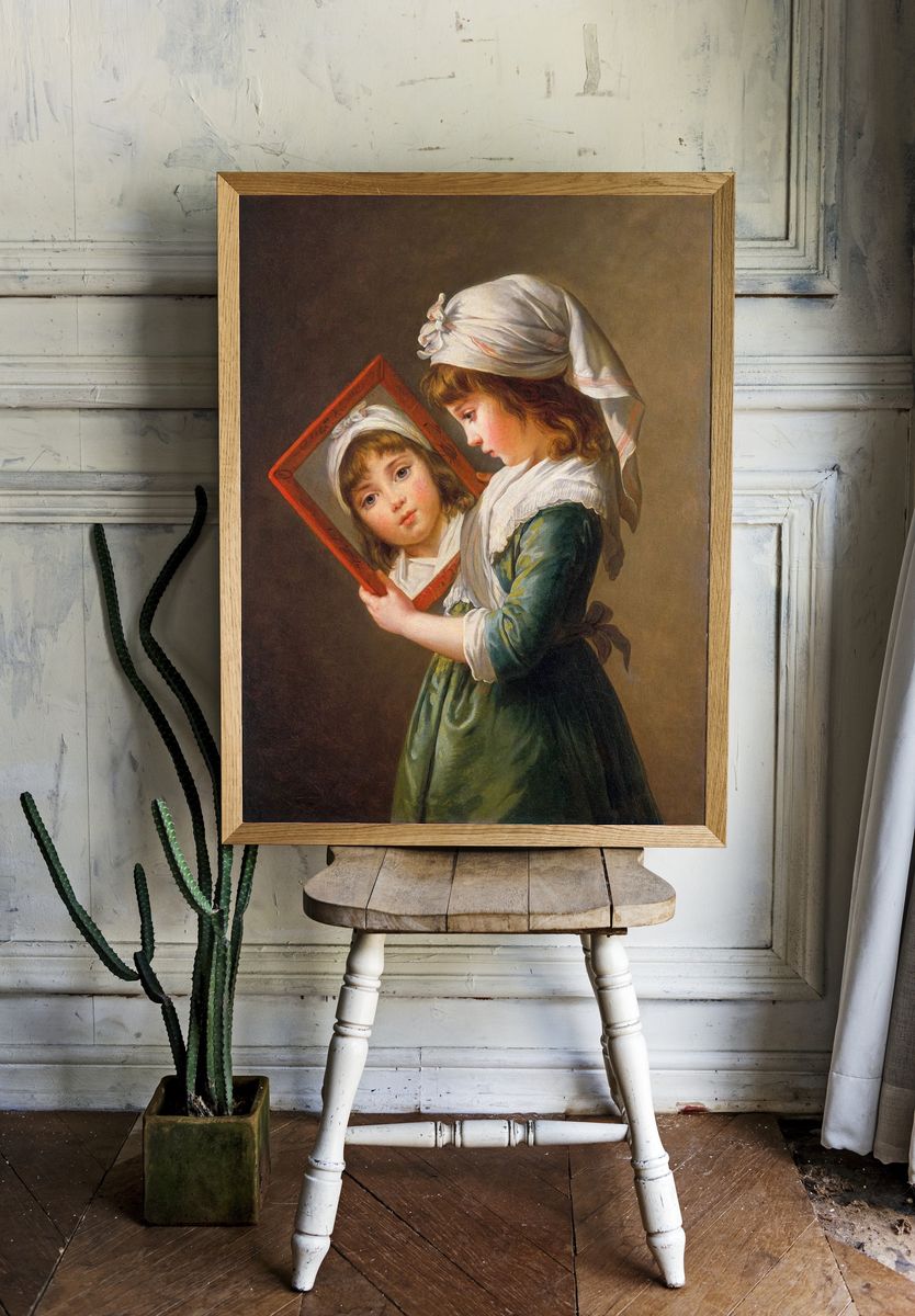 Girl with Mirror — Fine Art Print room preview