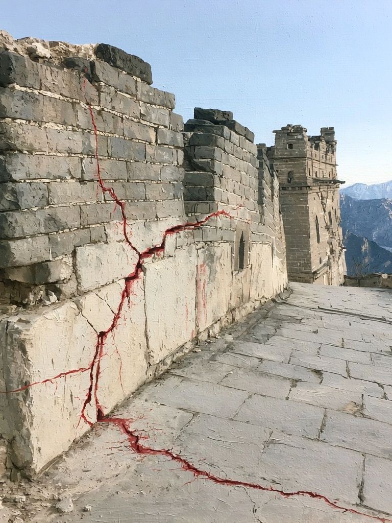 Great Wall Cracks Photography Poster. poster detail