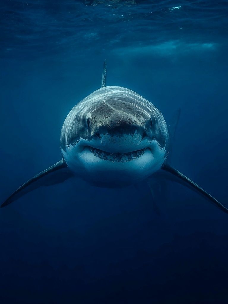Great White Shark Underwater Poster. poster detail