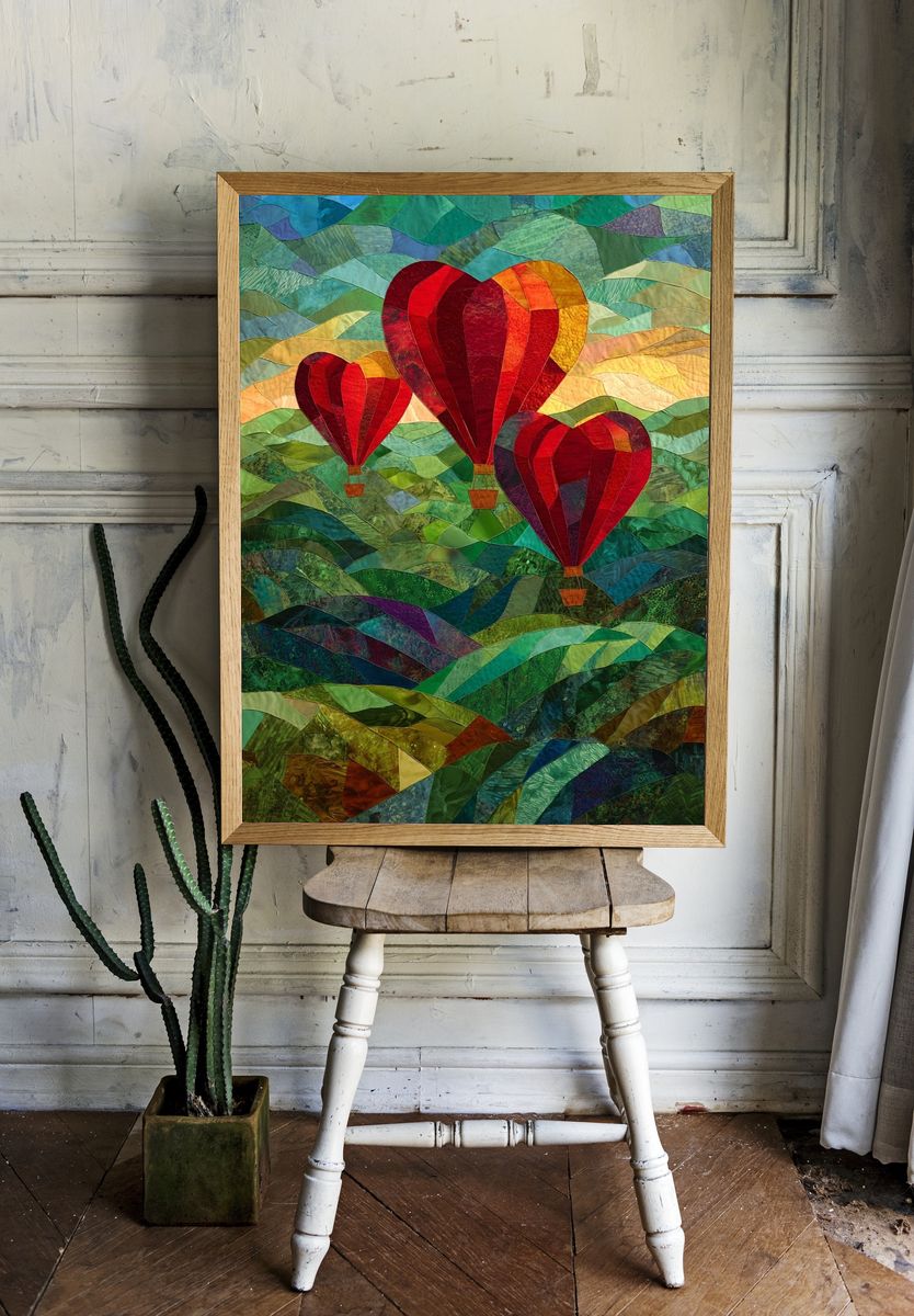 Hot Air Balloons Quilt Poster room preview