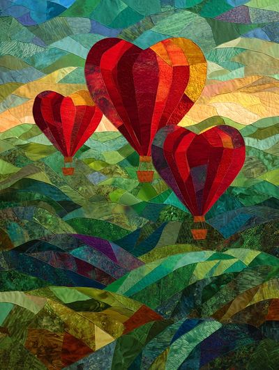 Hot Air Balloons Quilt Poster. poster print