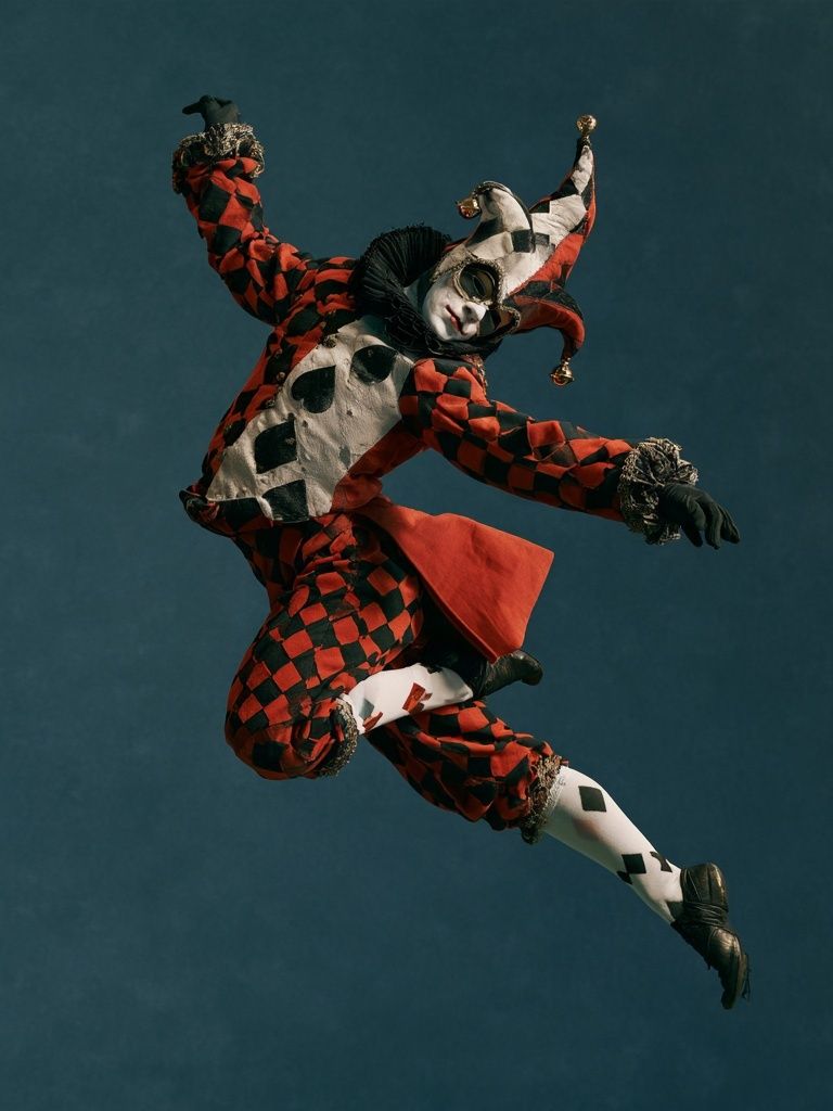 Harlequin Acrobat Photography Poster. poster detail