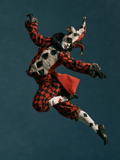 Harlequin Acrobat Photography Poster. poster