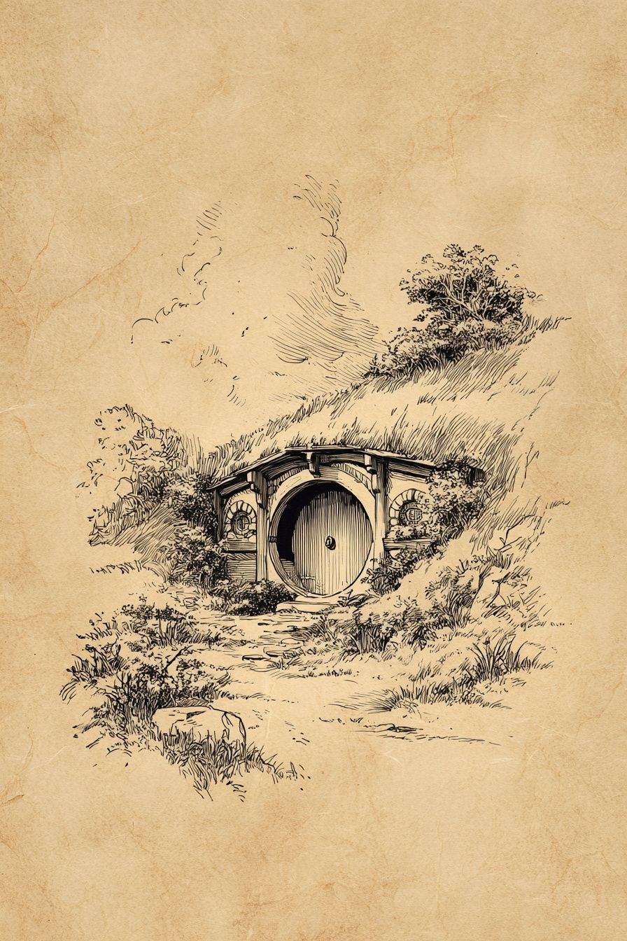 Hobbit Hole — Vintage Print. poster — vintage art