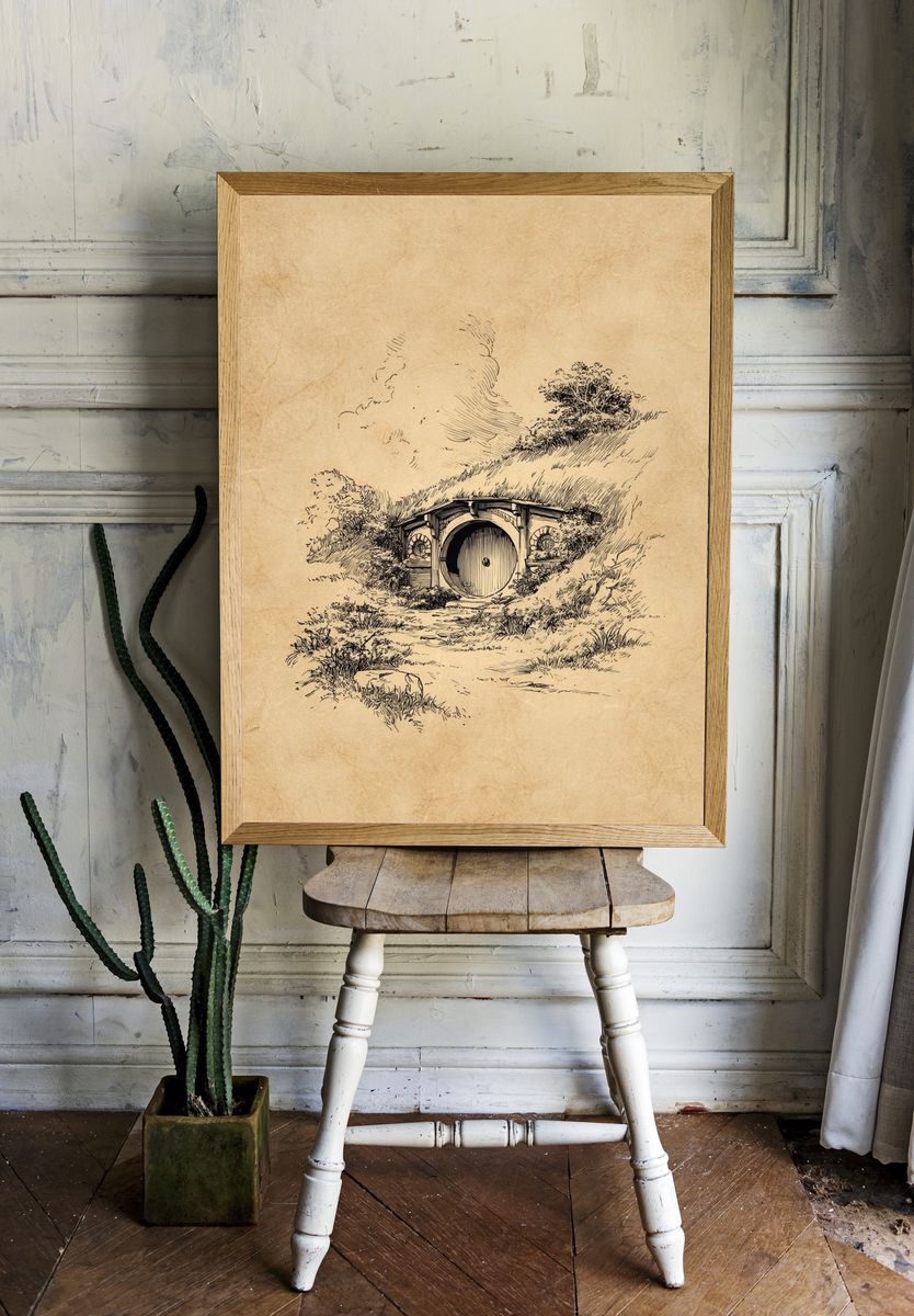 Hobbit Hole — Vintage Print. — room view 1