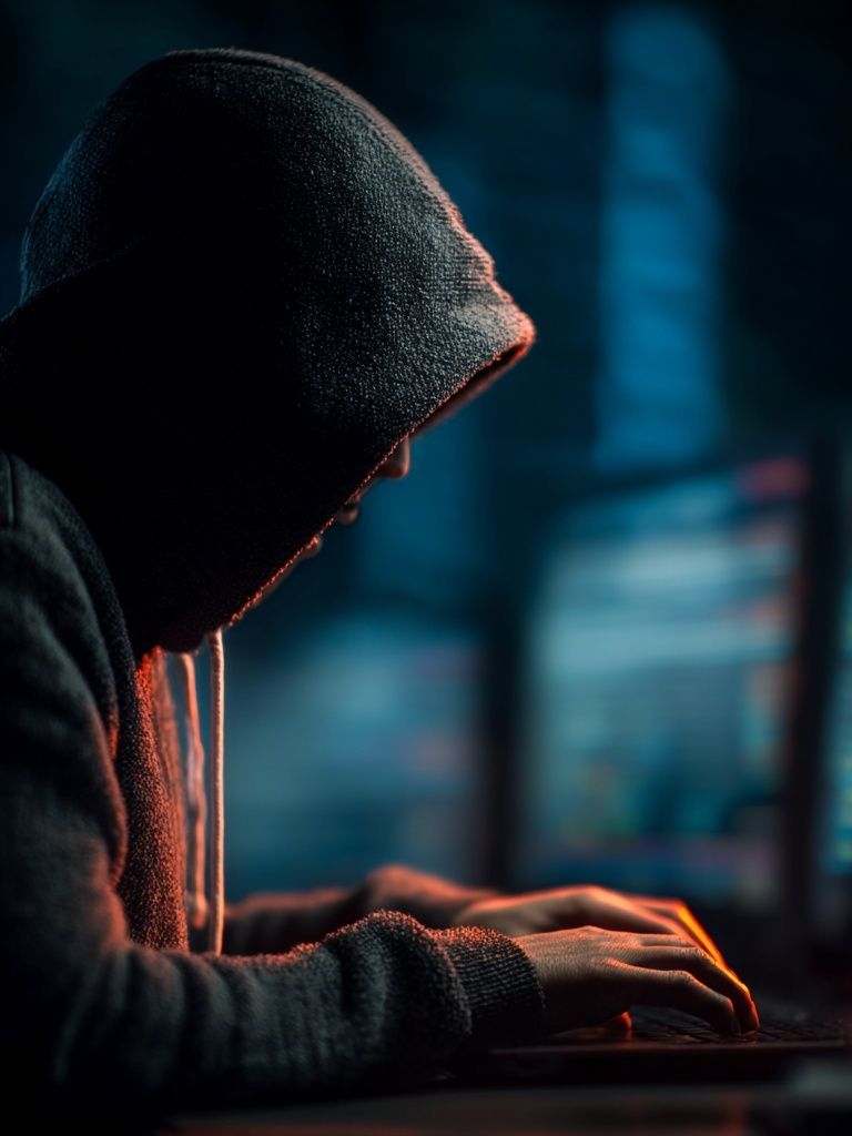 Hacker at Work — Digital Art Print. poster — illustration art