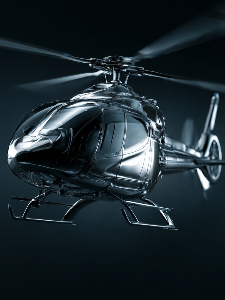 Chrome Helicopter Photography Poster. poster detail