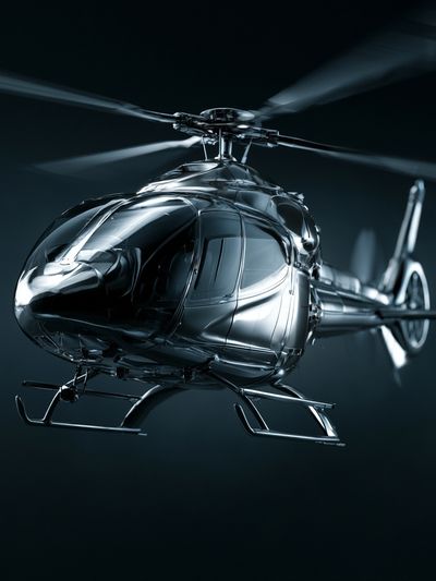Chrome Helicopter Photography Poster.