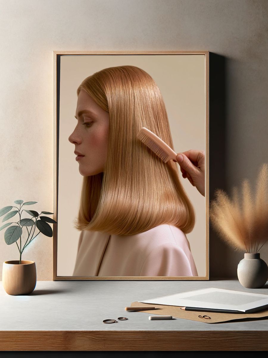 Elegant Hair Care Photography Poster. — room view 2