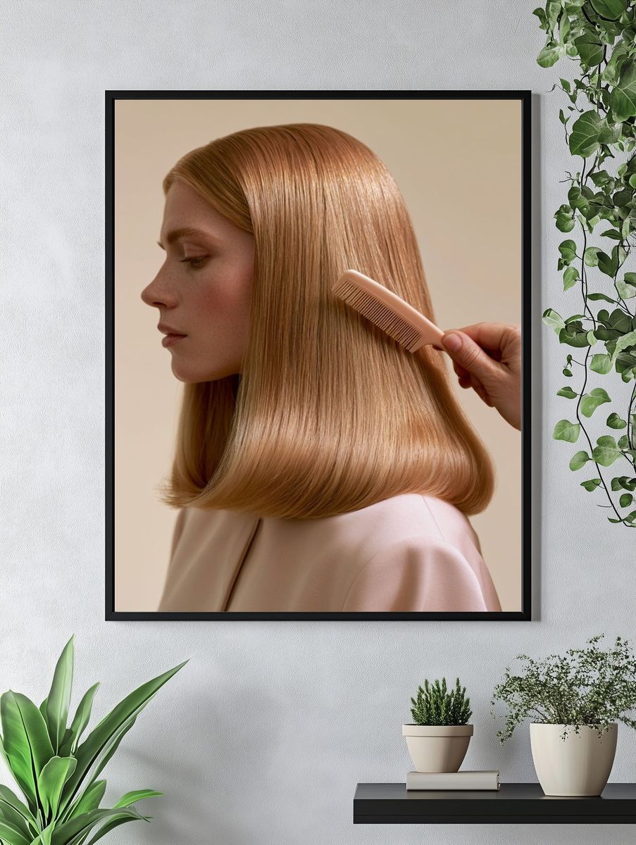 Elegant Hair Care Photography Poster. — room view 4