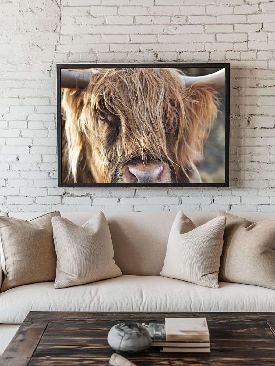 Highland Cow Close-Up Poster room preview