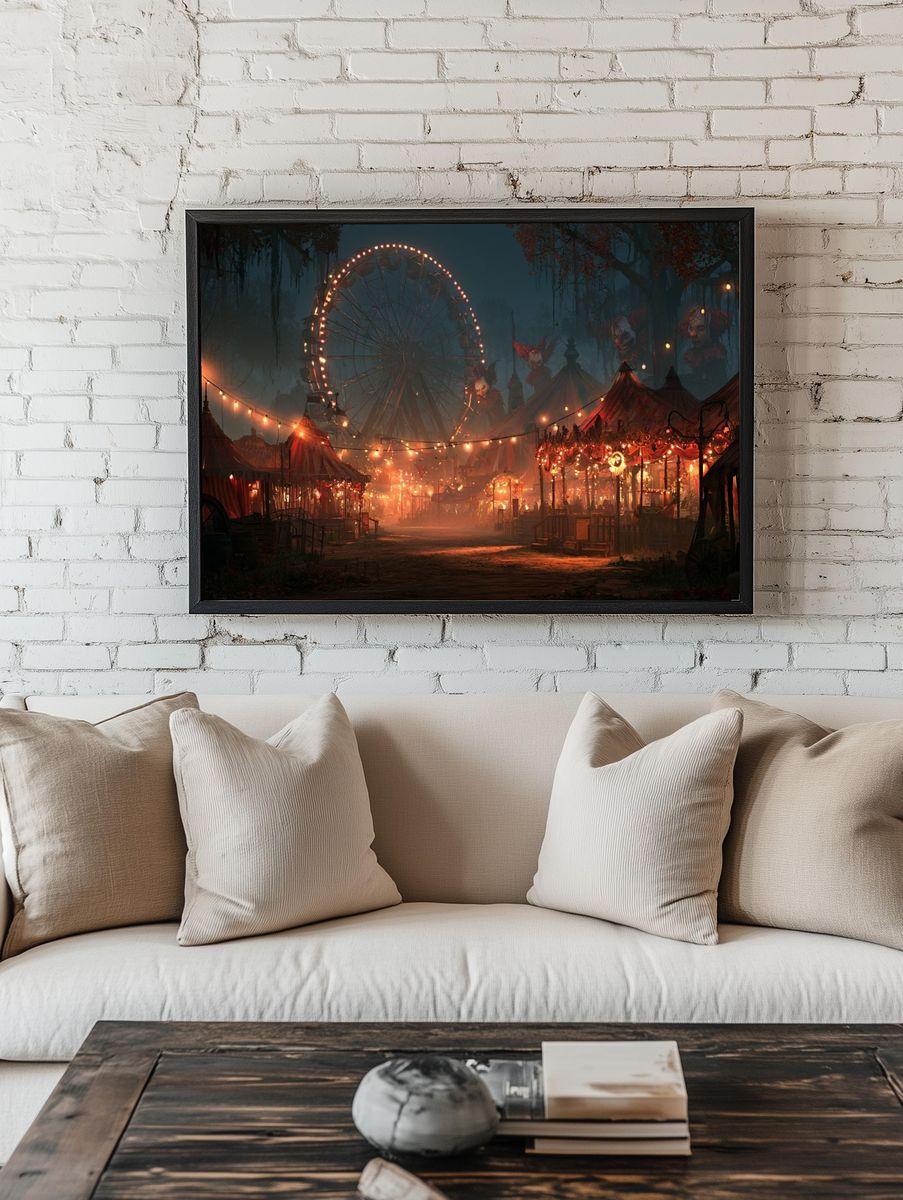 Haunted Carnival at Dusk Poster. — room view 1