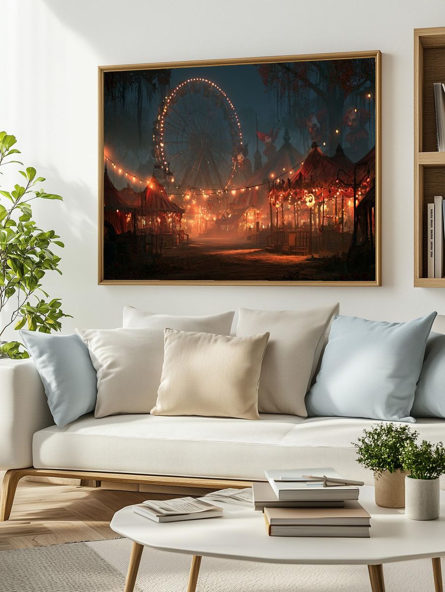 Haunted Carnival at Dusk Poster. — room view 2