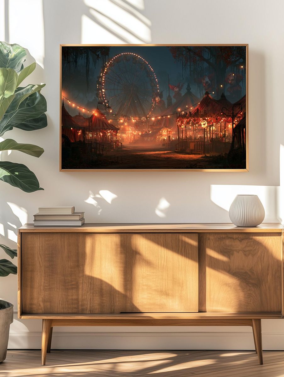 Haunted Carnival at Dusk Poster. — room view 3