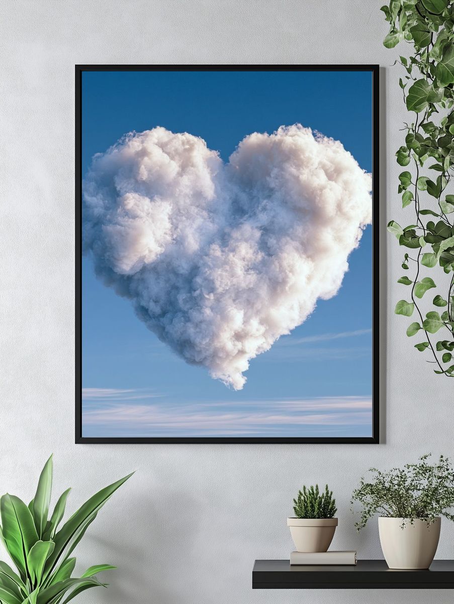 Heart Cloud Photography Poster. — room view 4