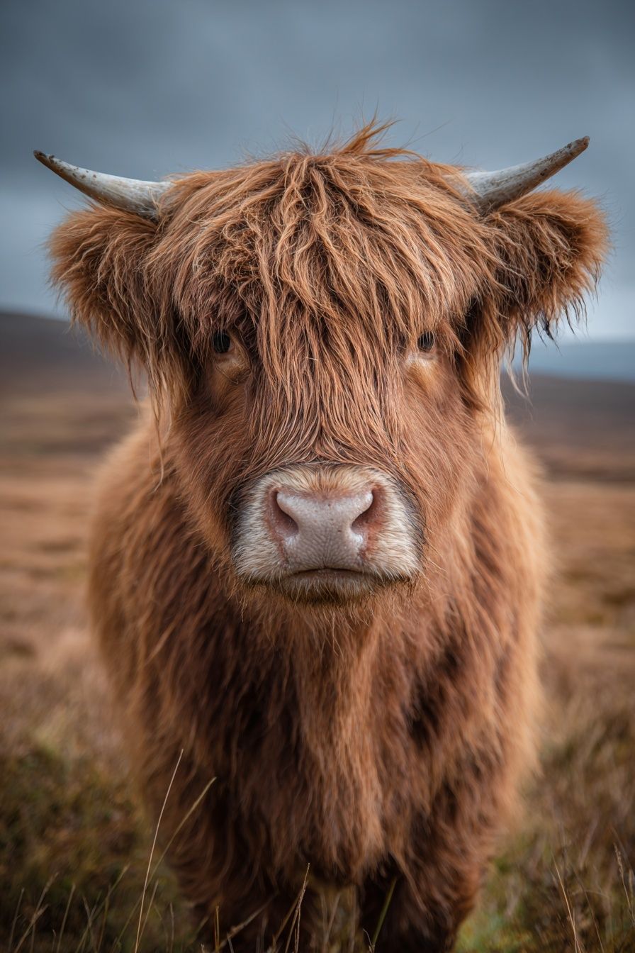 Highland Cow Portrait Poster. poster detail