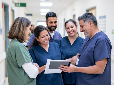 Healthcare Team Collaboration Photography Poster.