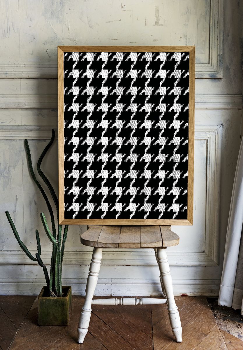 Houndstooth Pattern — Minimalist Print room preview