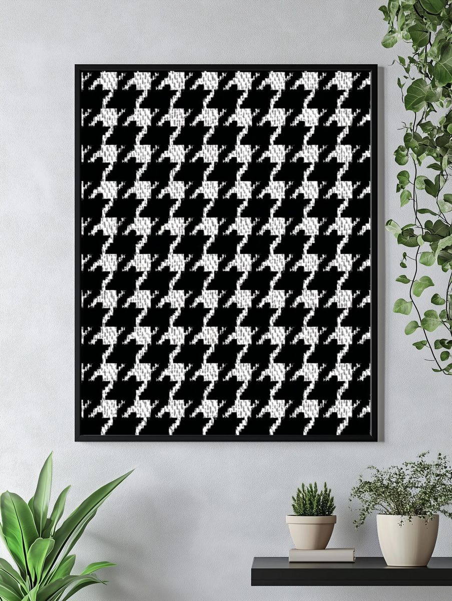 Houndstooth Pattern — Minimalist Print. — room view 4