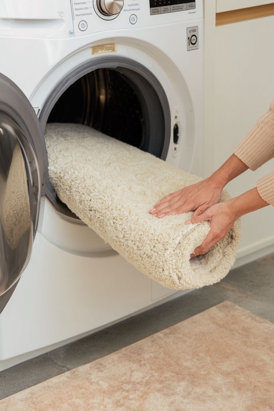 Washing a Cozy Rug — Home Decor Print. poster — photography art