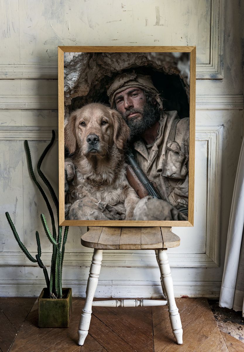 Hunter and Dog Portrait Poster. room preview