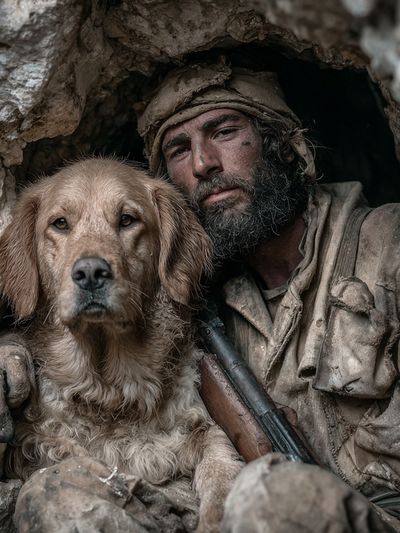 Hunter and Dog Portrait Poster. poster