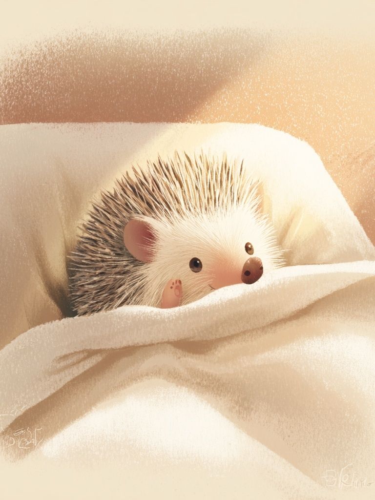 Cute Hedgehog — Illustration Print. poster — illustration art