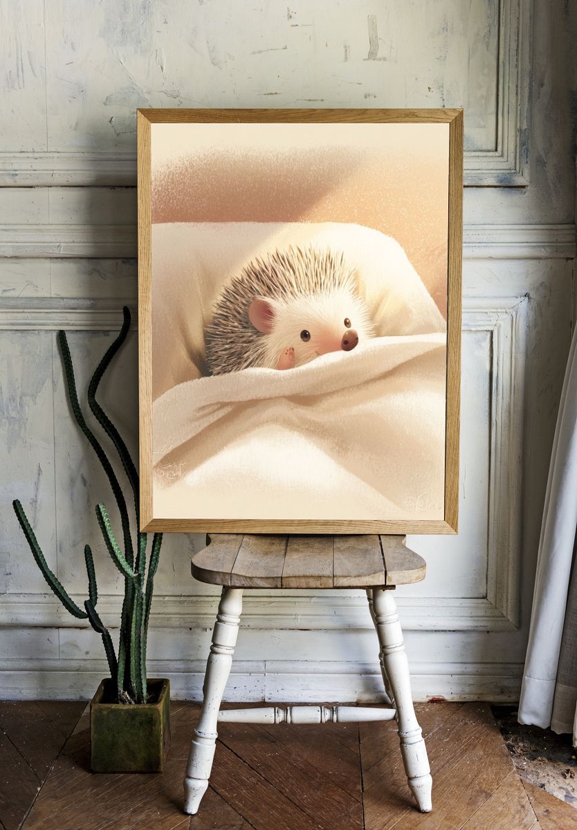 Cute Hedgehog — Illustration Print room preview