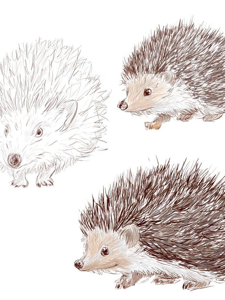Hedgehog Sketch Illustration Poster. poster — animals art