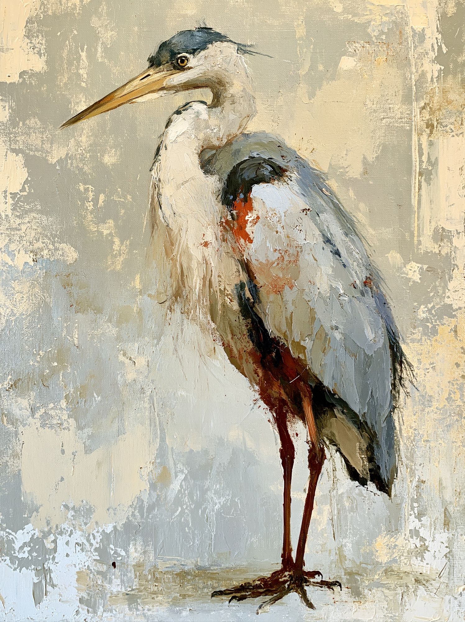Heron Portrait Illustration Poster. poster — illustration art