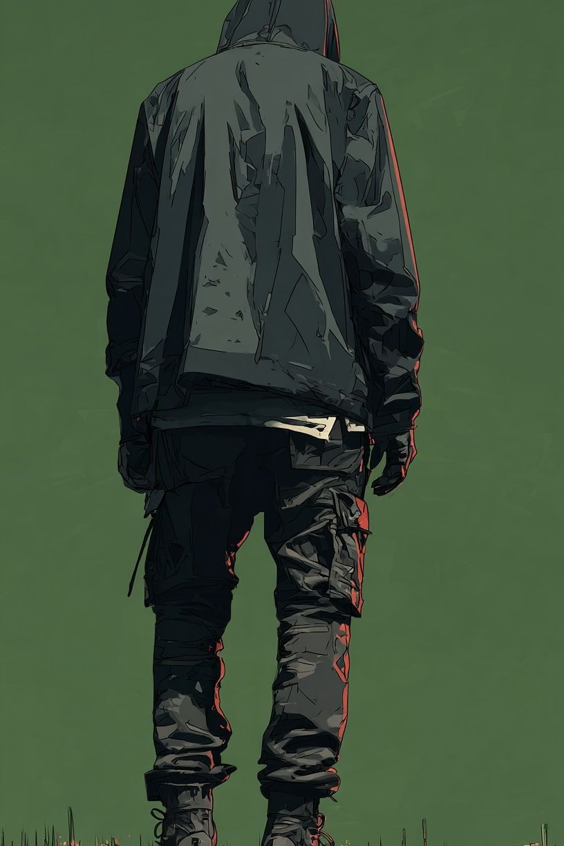 Hooded Figure Digital Art Poster. poster detail