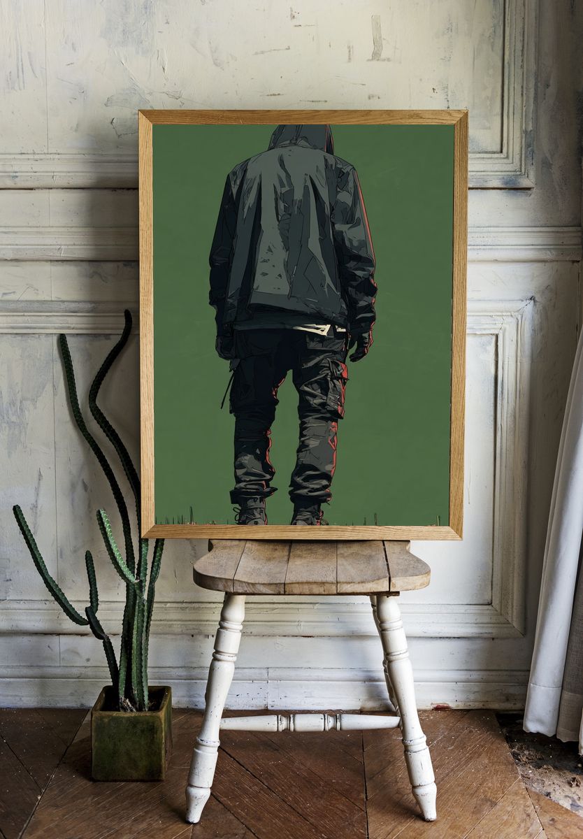 Hooded Figure Digital Art Poster room preview