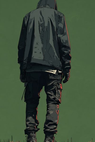 Hooded Figure Digital Art Poster. poster