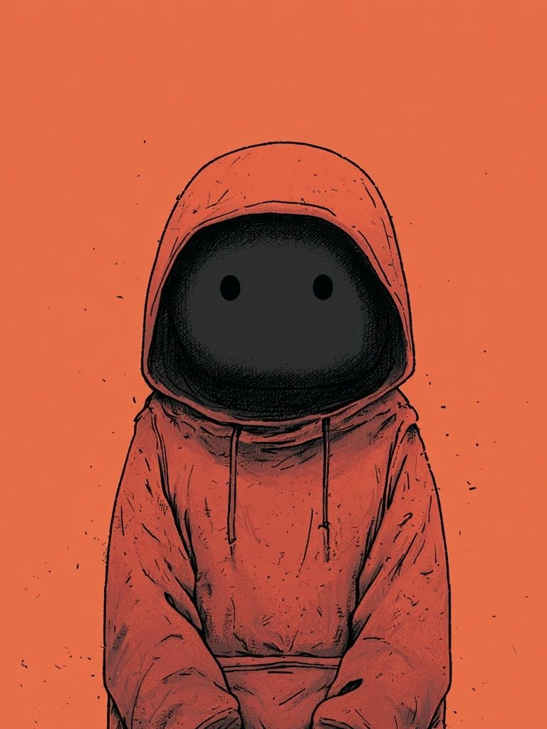 Hooded Figure Digital Art Print. poster detail