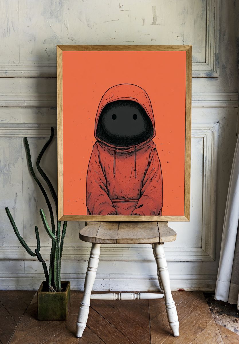Hooded Figure Digital Art Print. — room view 1