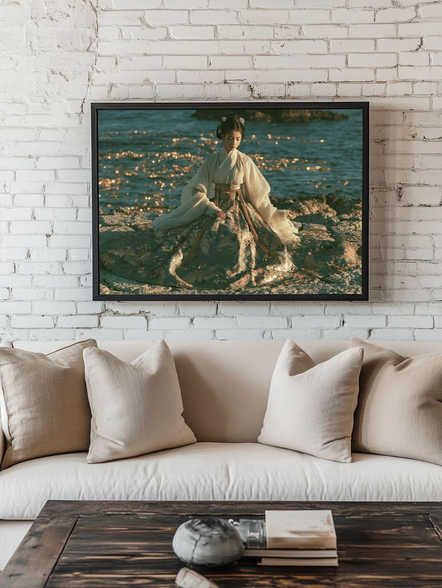 Hanfu Seaside Portrait Print. — room view 1
