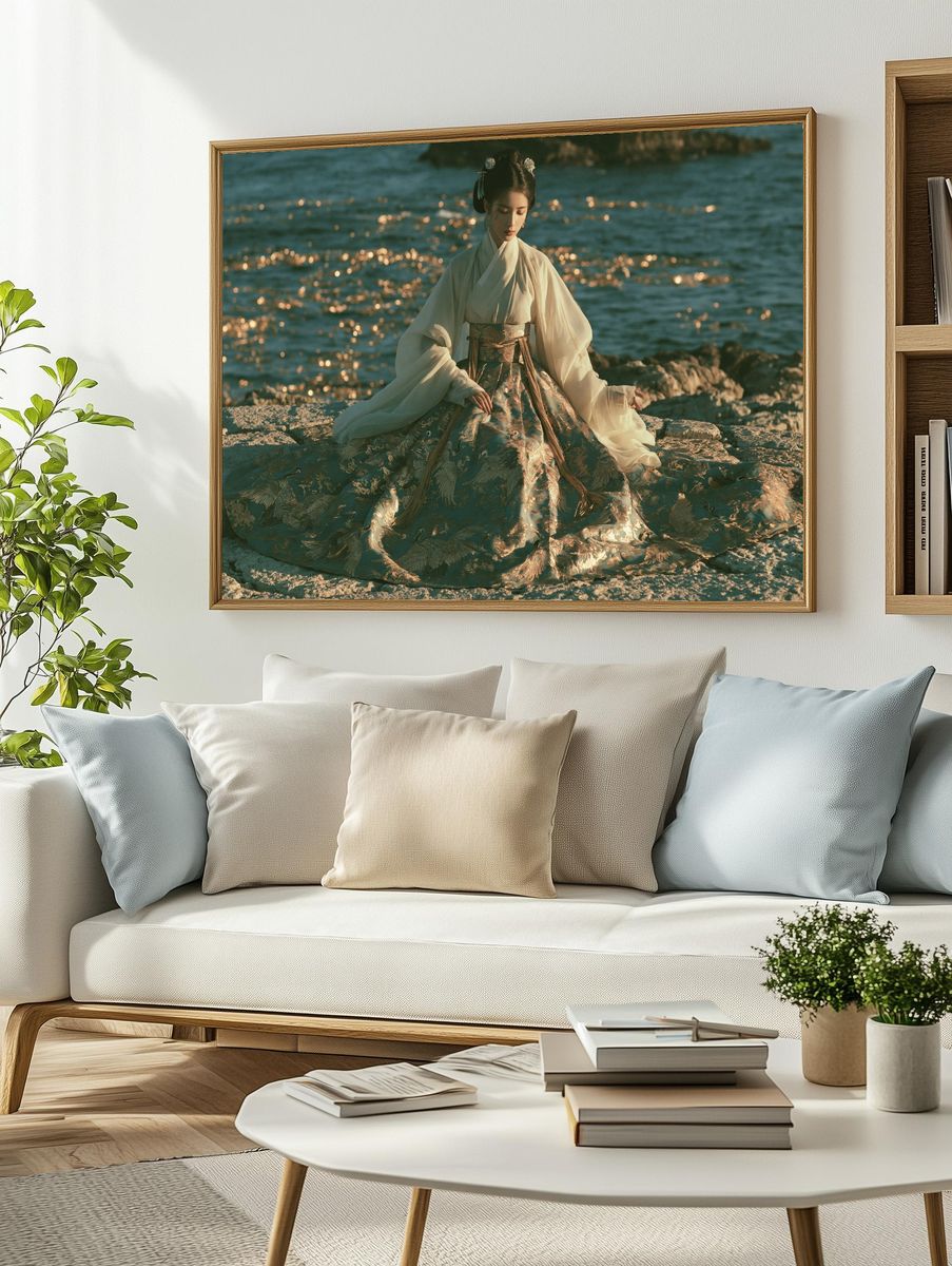 Hanfu Seaside Portrait Print. — room view 2