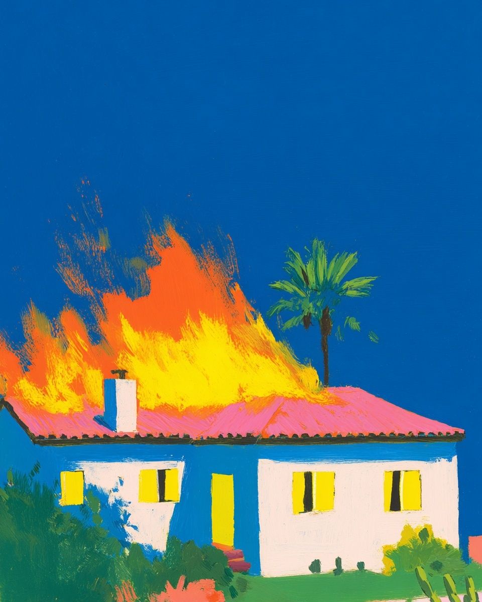 House on Fire — Contemporary Print. poster — fine-art art